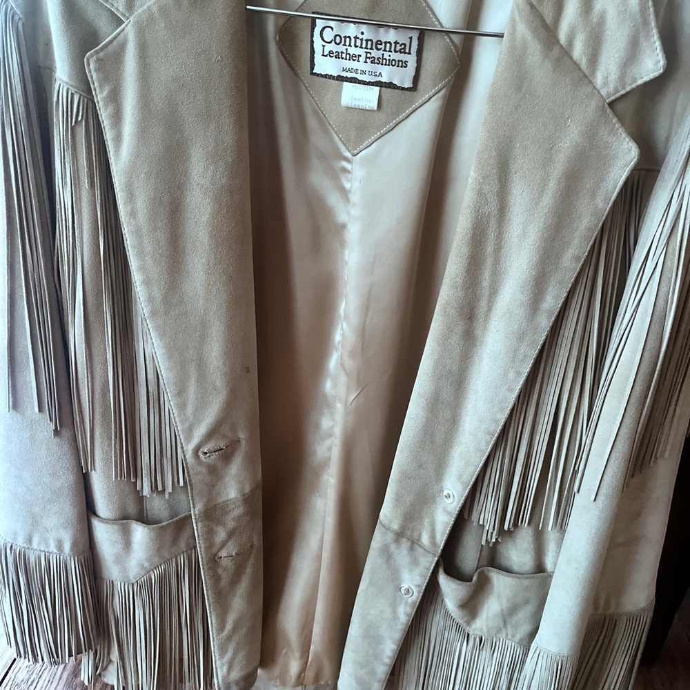 Beige Fringe Jacket